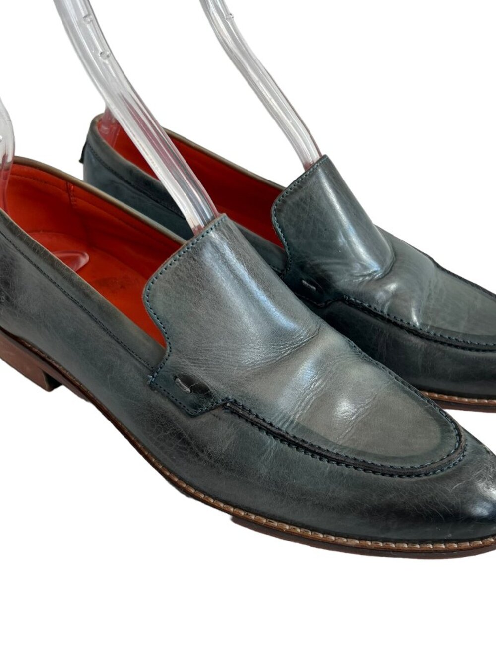 Melvin and Hamilton loafers distressed blue gray leather 37 slip on shoes flats